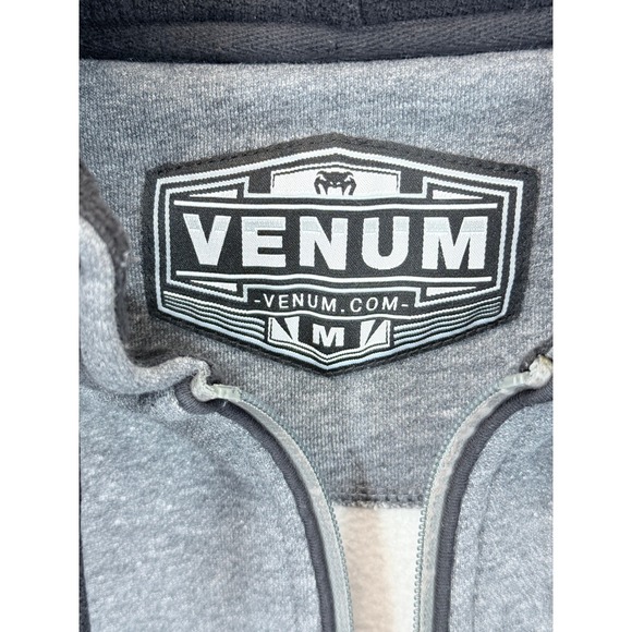 Venum MMA Hoodie Full Zip Gray Mens Medium Activewear Jacket Streetwear Fighter - Picture 2 of 3